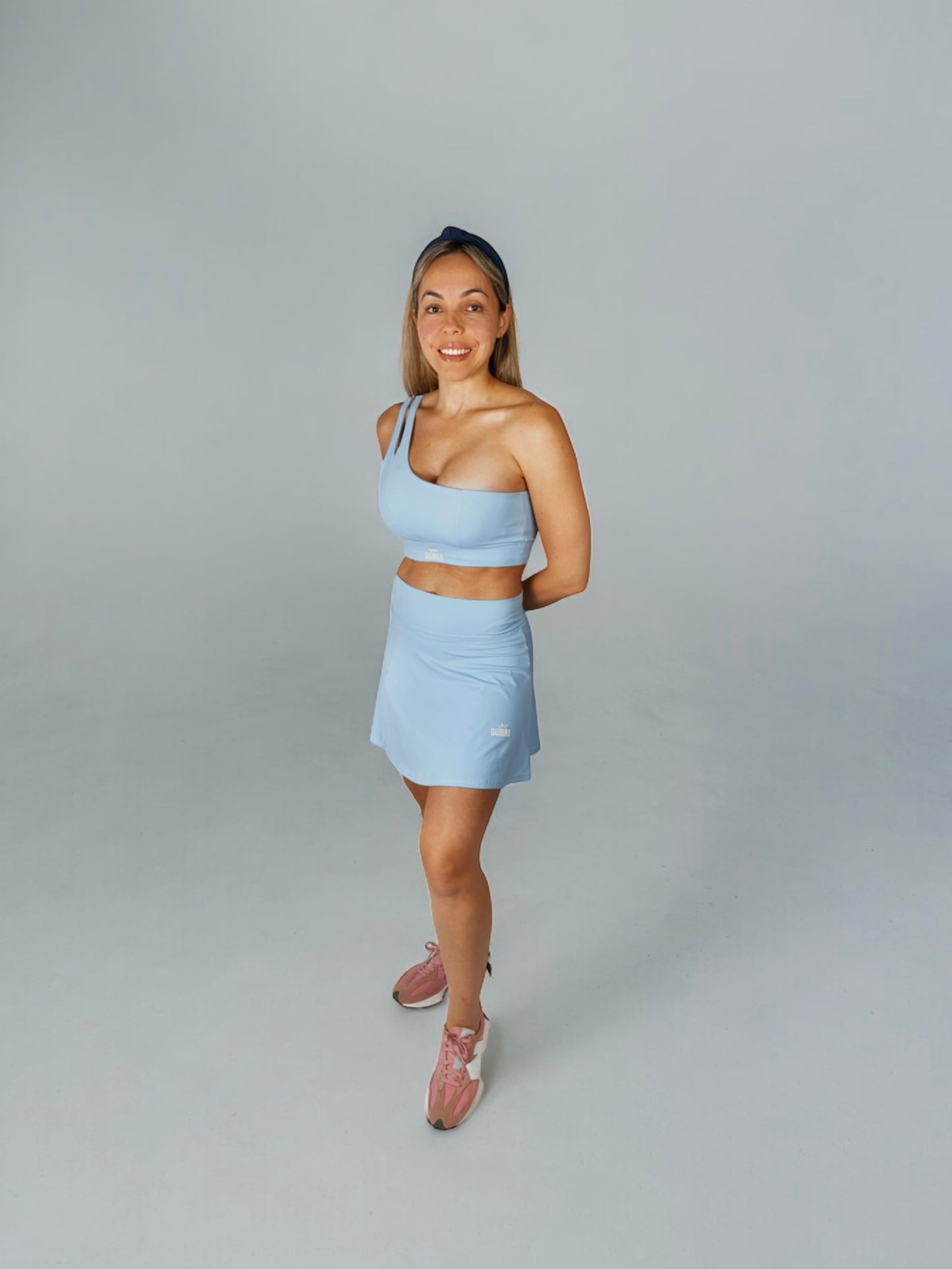 Fire High-Waist Top & Skirt Set - Light Blue